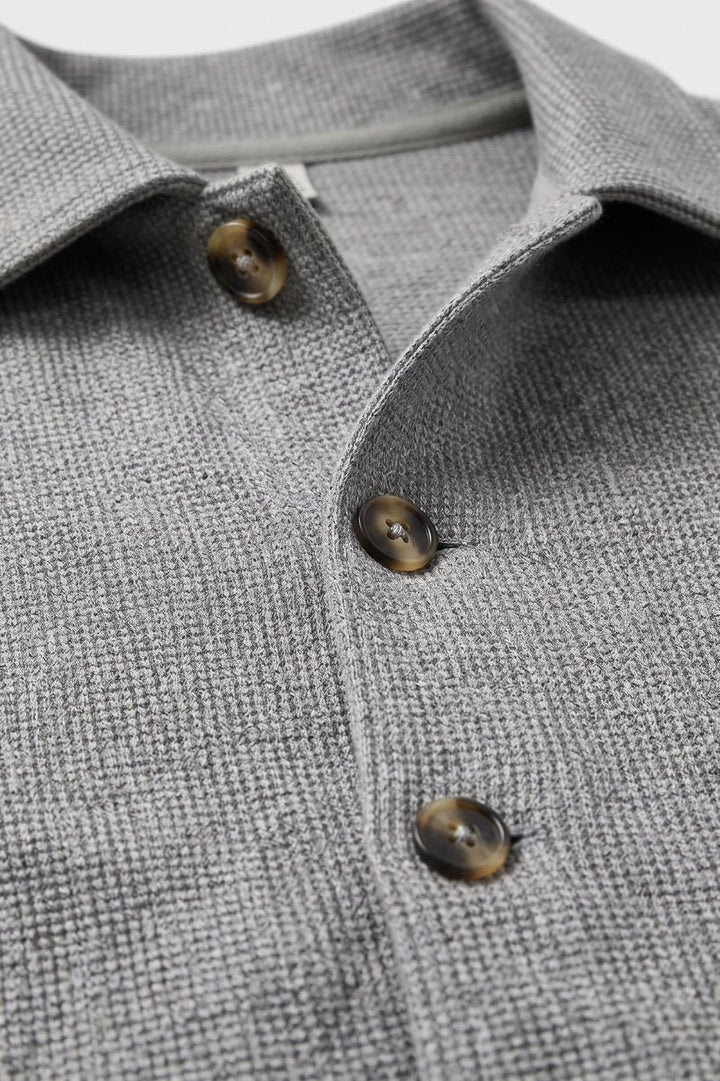 Men's Point Collar Jacket | Button-Front | on model