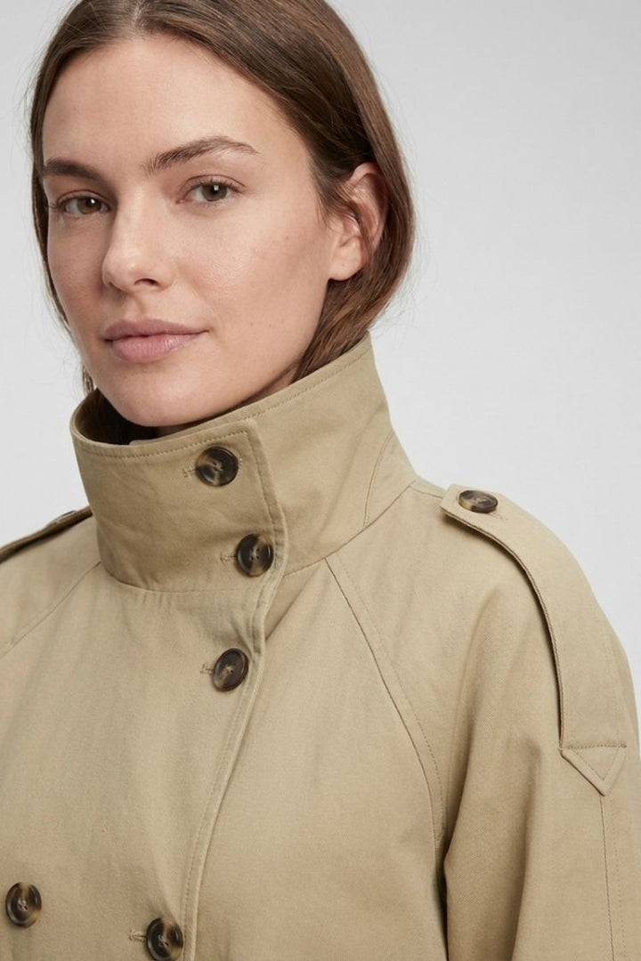 Women's Crop Trench Jacket | Belted | on model
