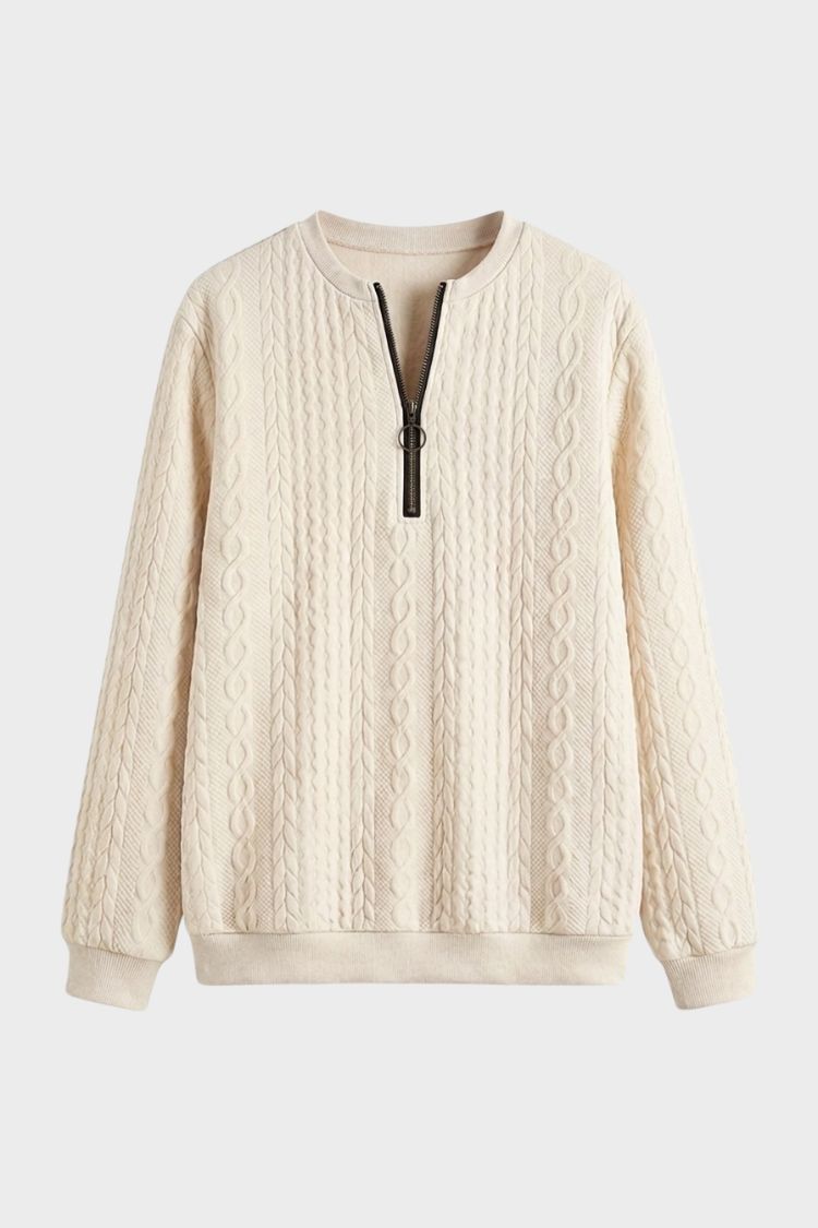 Women's Quarter-Zip Sweatshirt | Ribbed | on model