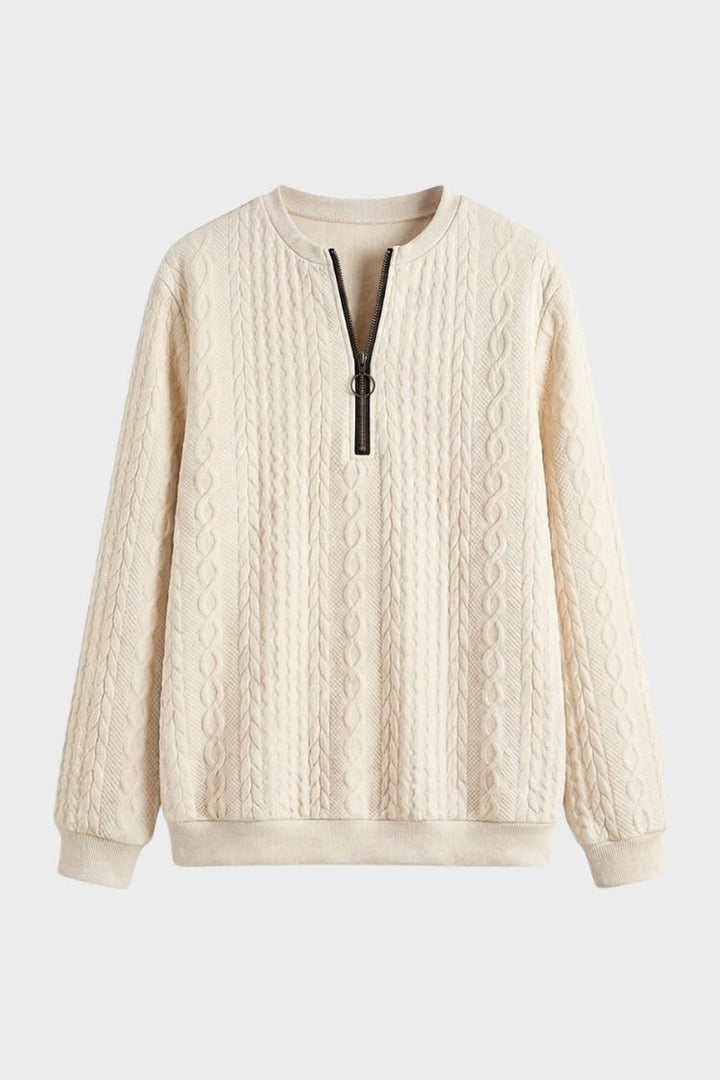 Women's Quarter-Zip Sweatshirt | Ribbed | on model