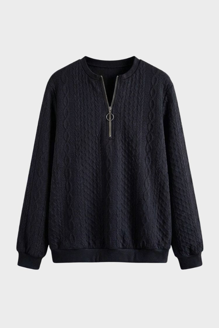 Women's Quarter-Zip Sweatshirt | Ribbed | on model