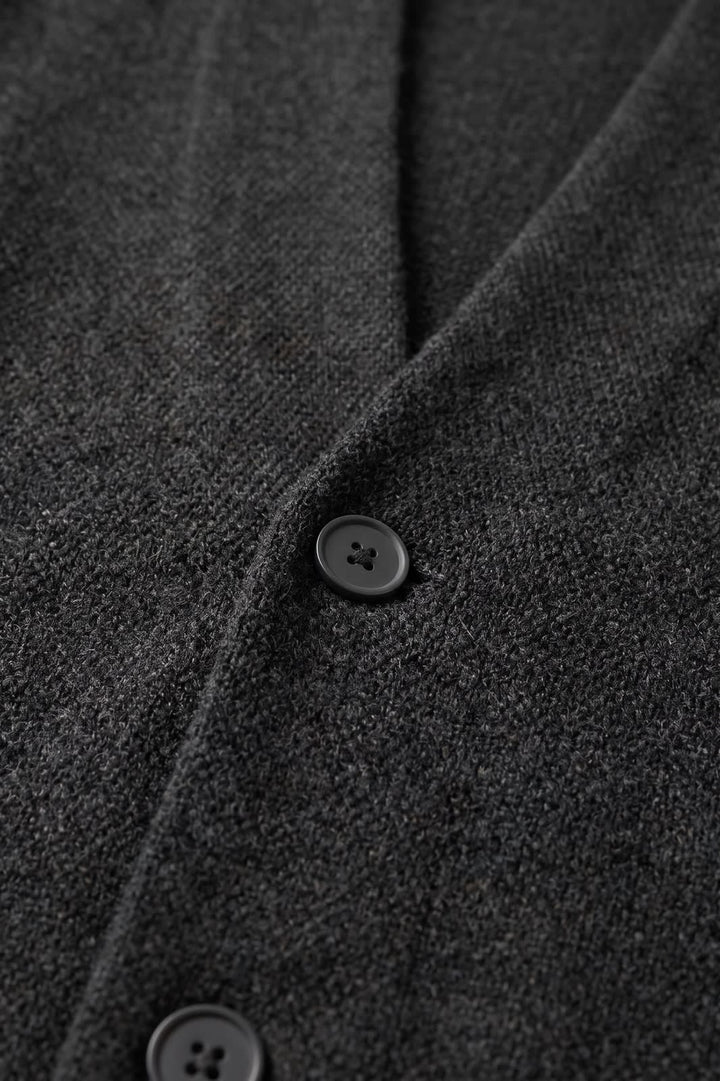 Men's Textured Cardigan | Stand Collar | on model