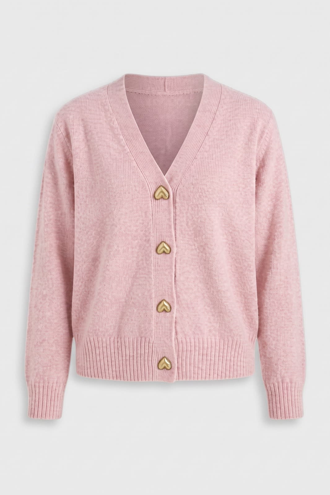 Women's Cropped Cardigan | V-Neck | Light Pink