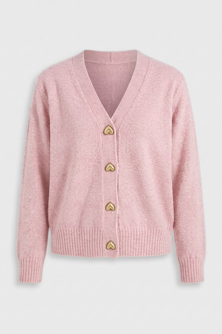 Women's Cropped Cardigan | V-Neck | Light Pink