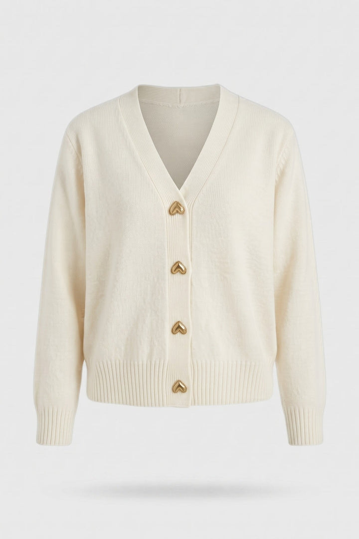 Women's Cropped Cardigan | V-Neck | White