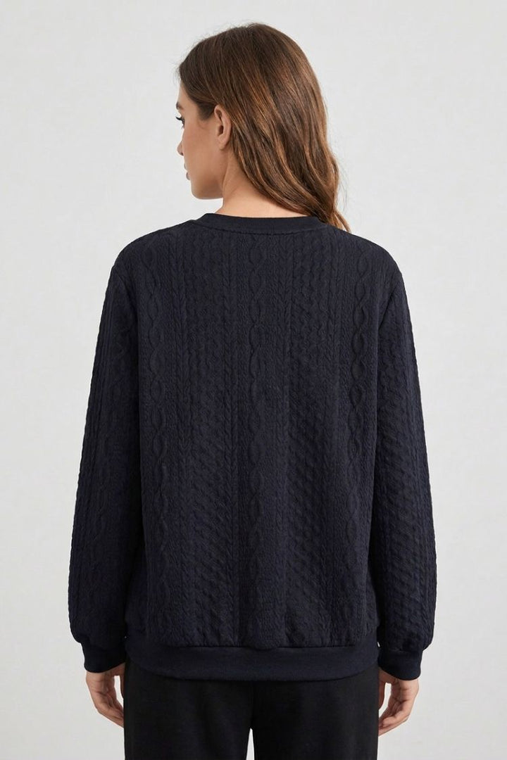 Women's Quarter-Zip Sweatshirt | Ribbed | on model