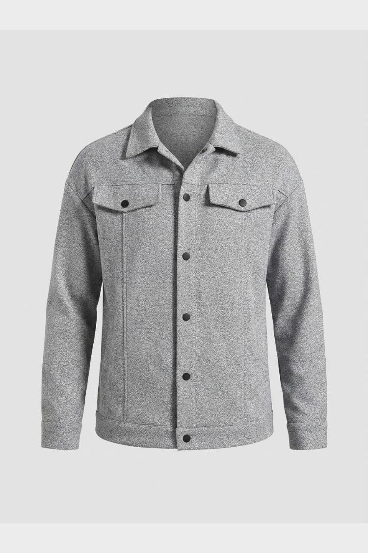 Men's Trucker Jacket | Snap Button Closure | on model