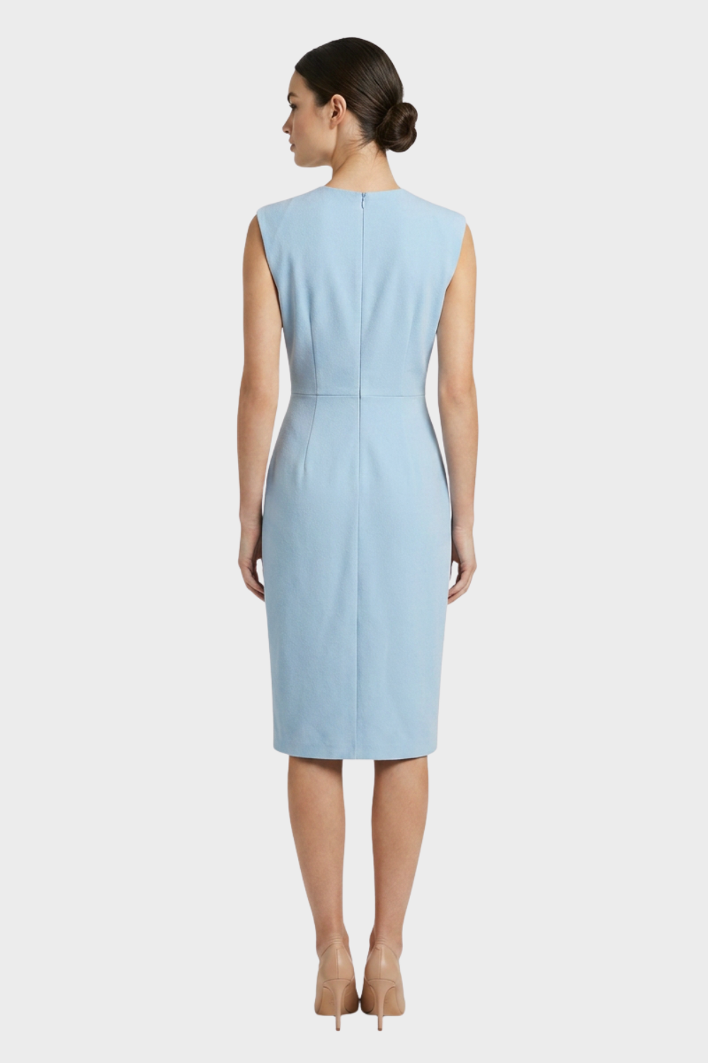 Women's Ruched Pencil Midi | Keyhole | on model
