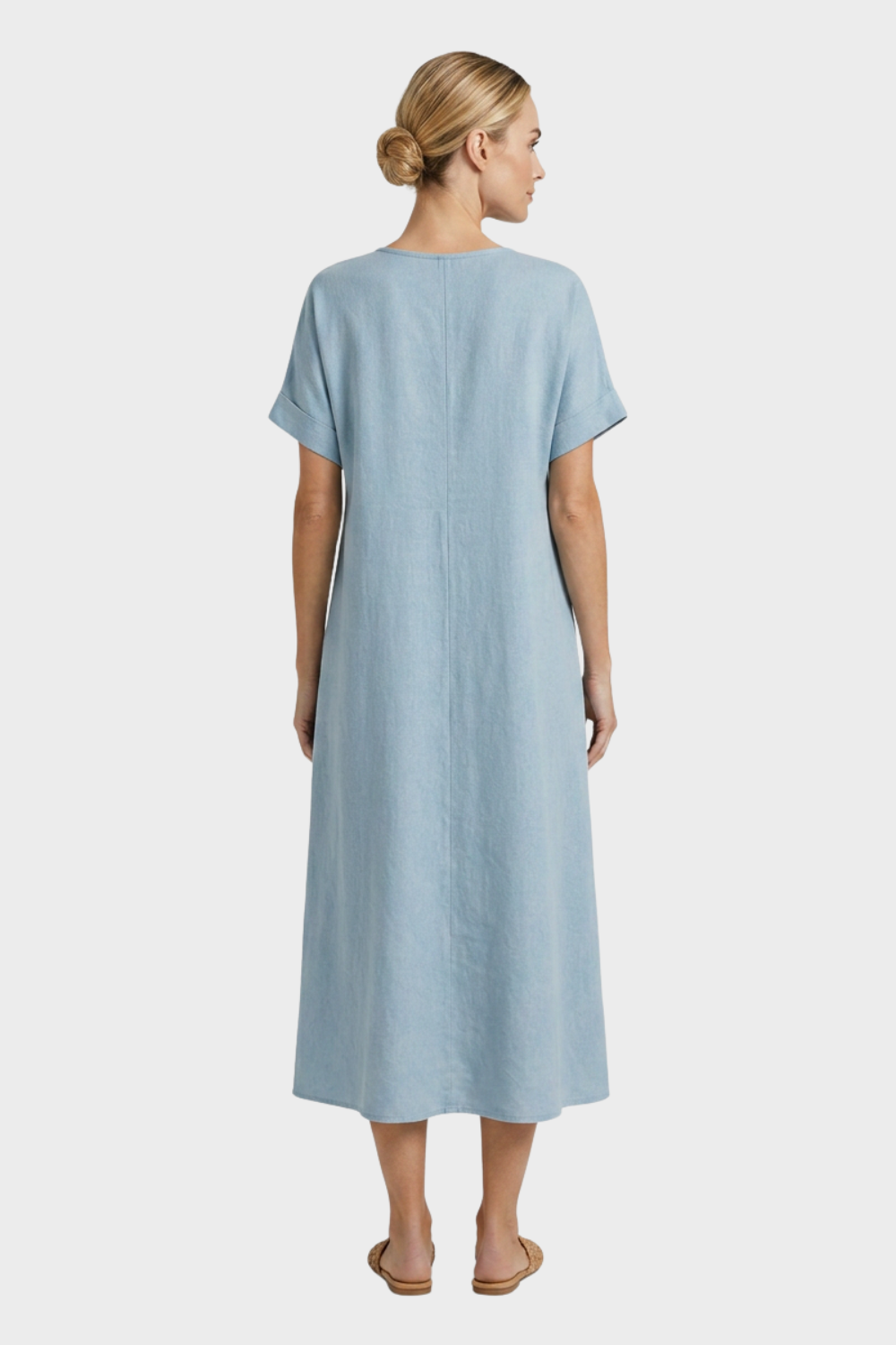 Women's Linen-Look Midi Dress | Knot | on model
