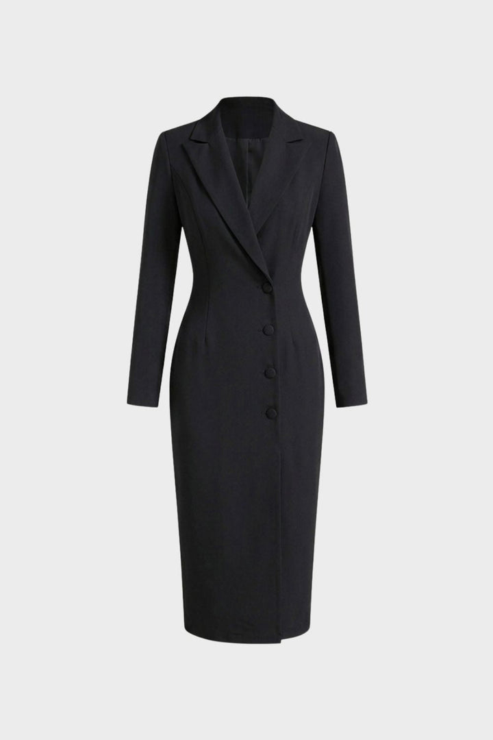 Women's Blazer Midi Dress | Tailored | Black