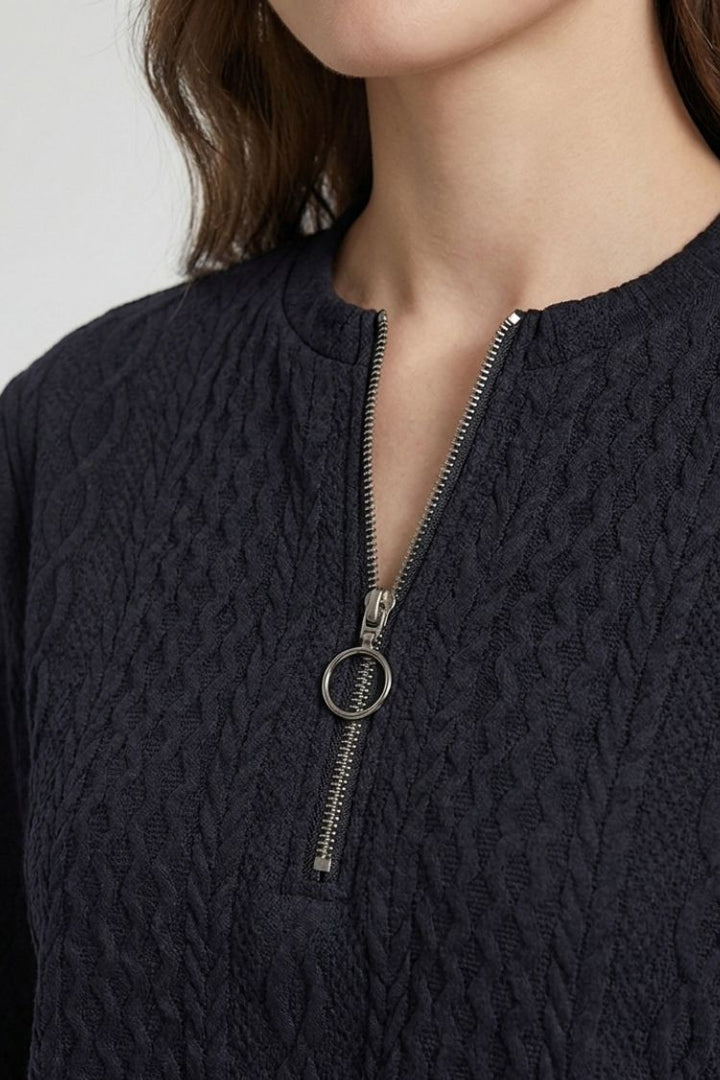 Women's Quarter-Zip Sweatshirt | Ribbed | on model