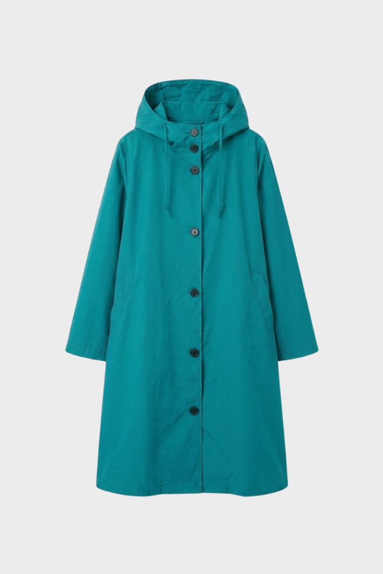 Women's Hooded Coat | A-Line Silhouette | on model