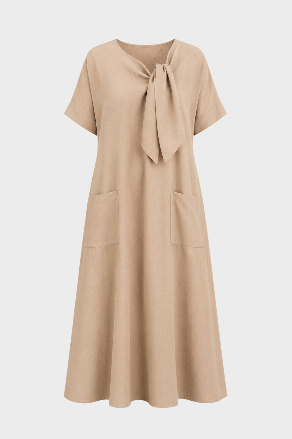 Women's Linen-Look Midi Dress | Knot | on model