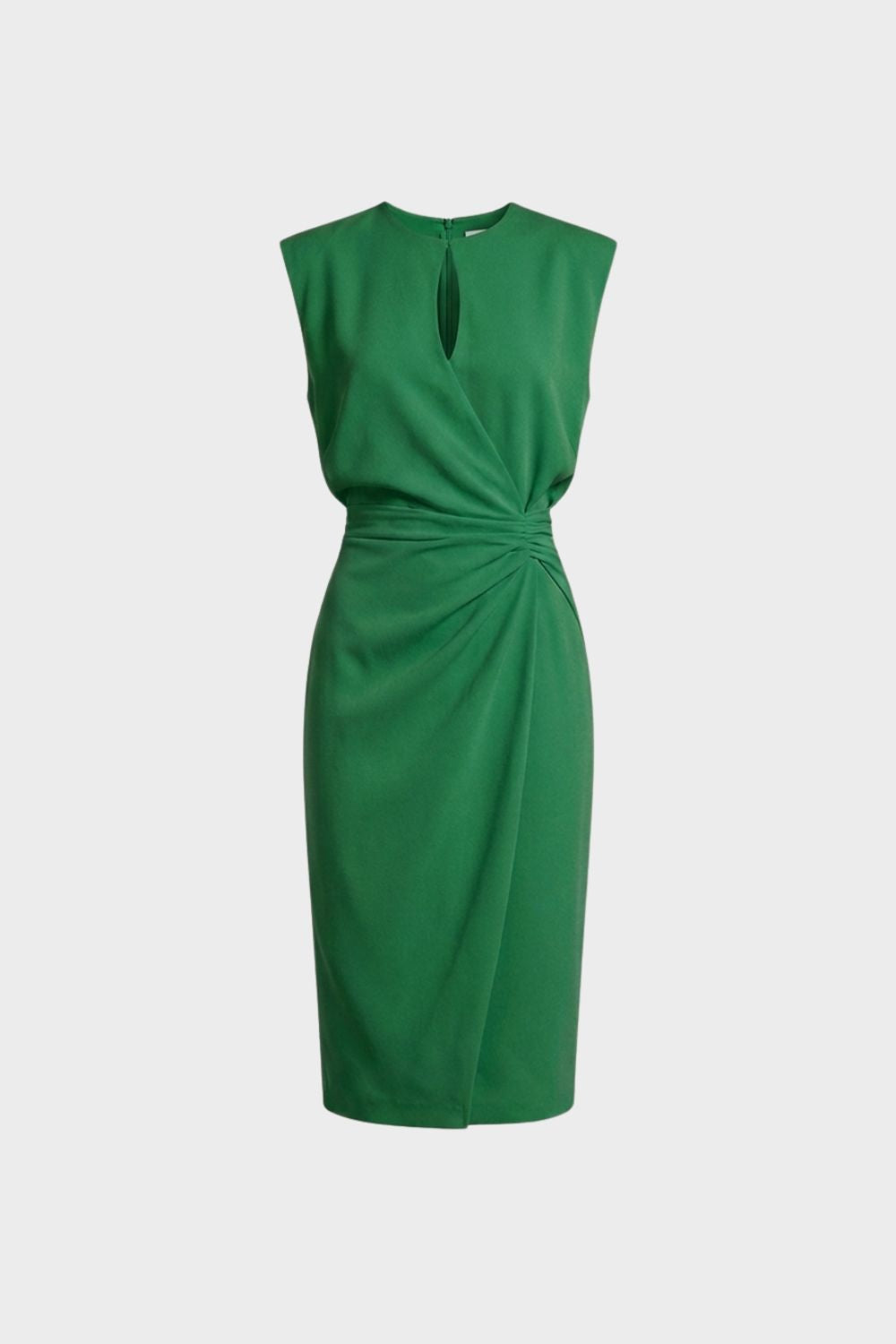 Women's Ruched Pencil Midi | Keyhole | Green