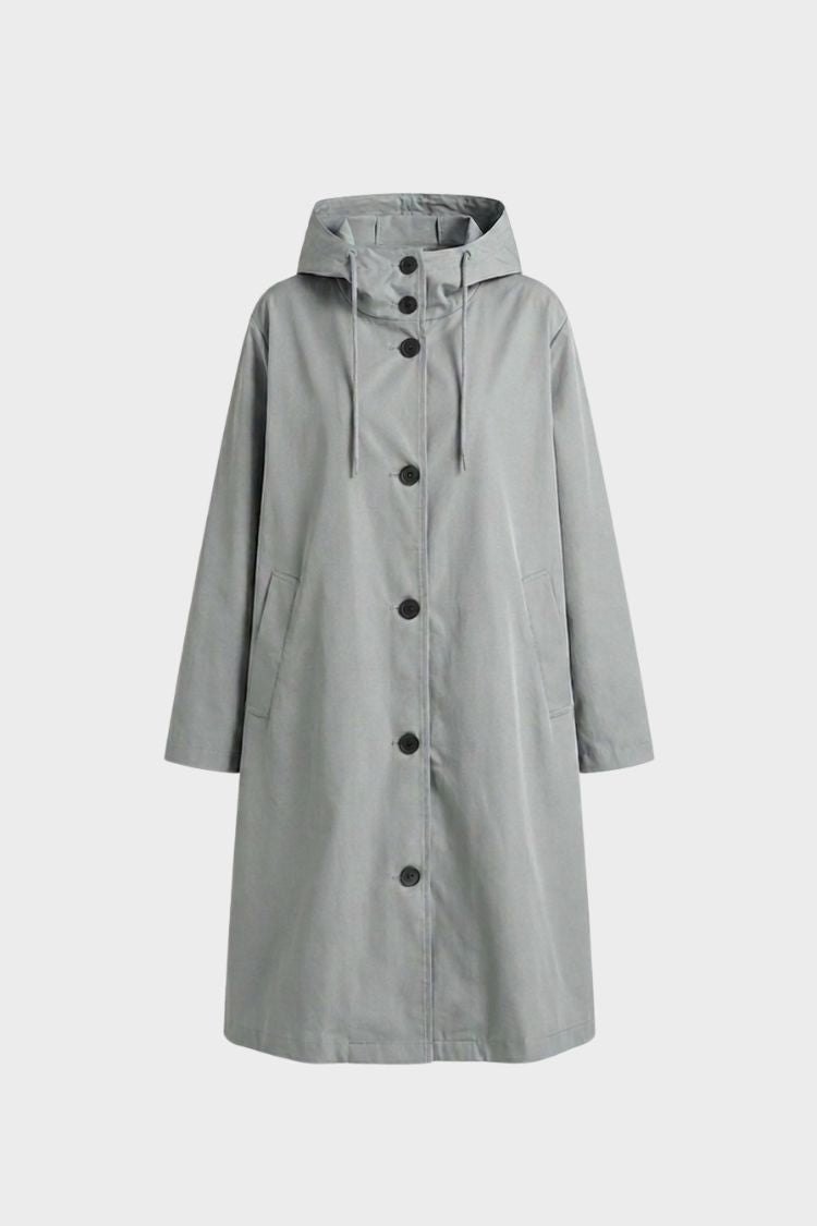 Women's Hooded Coat | A-Line Silhouette | Grey