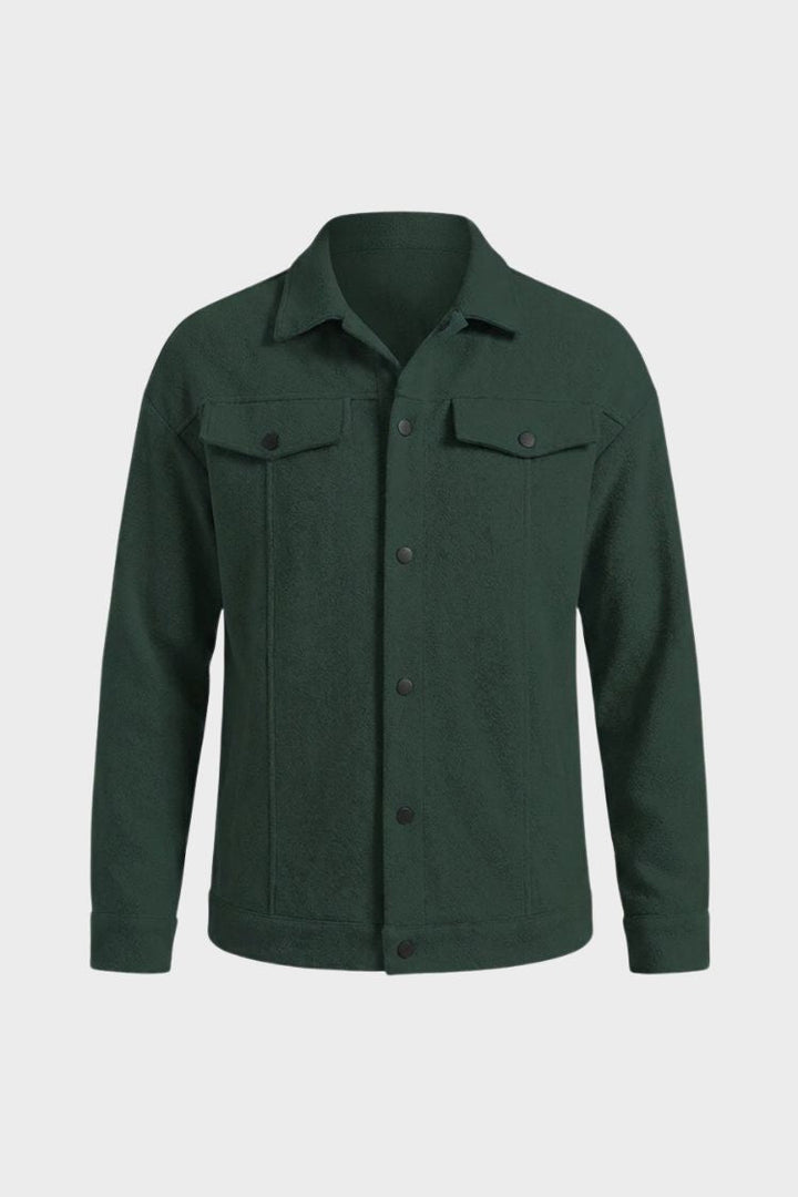 Men's Trucker Jacket | Snap Button Closure | on model