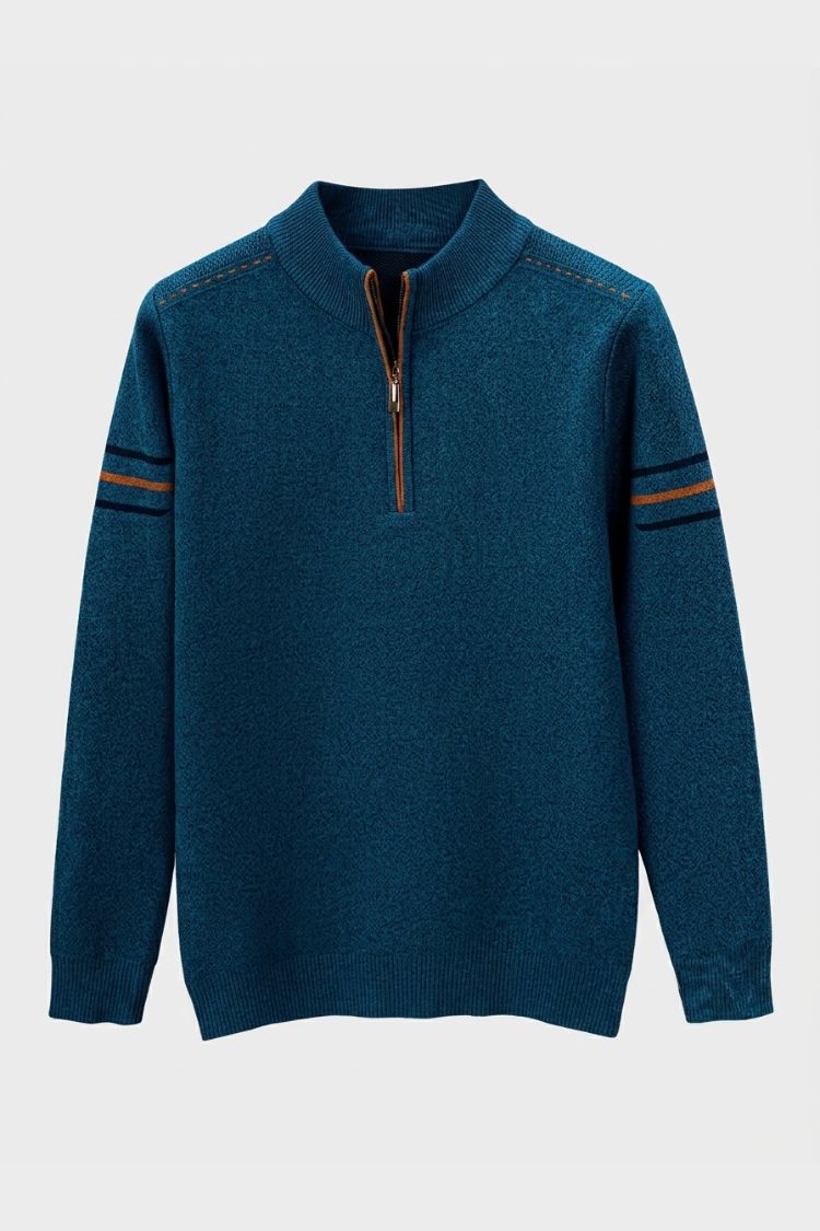 Men's Quarter-Zip Sweater | Stand Collar | on model