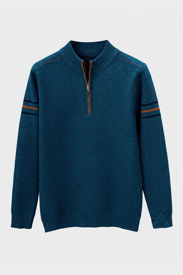 Men's Quarter-Zip Sweater | Stand Collar | on model