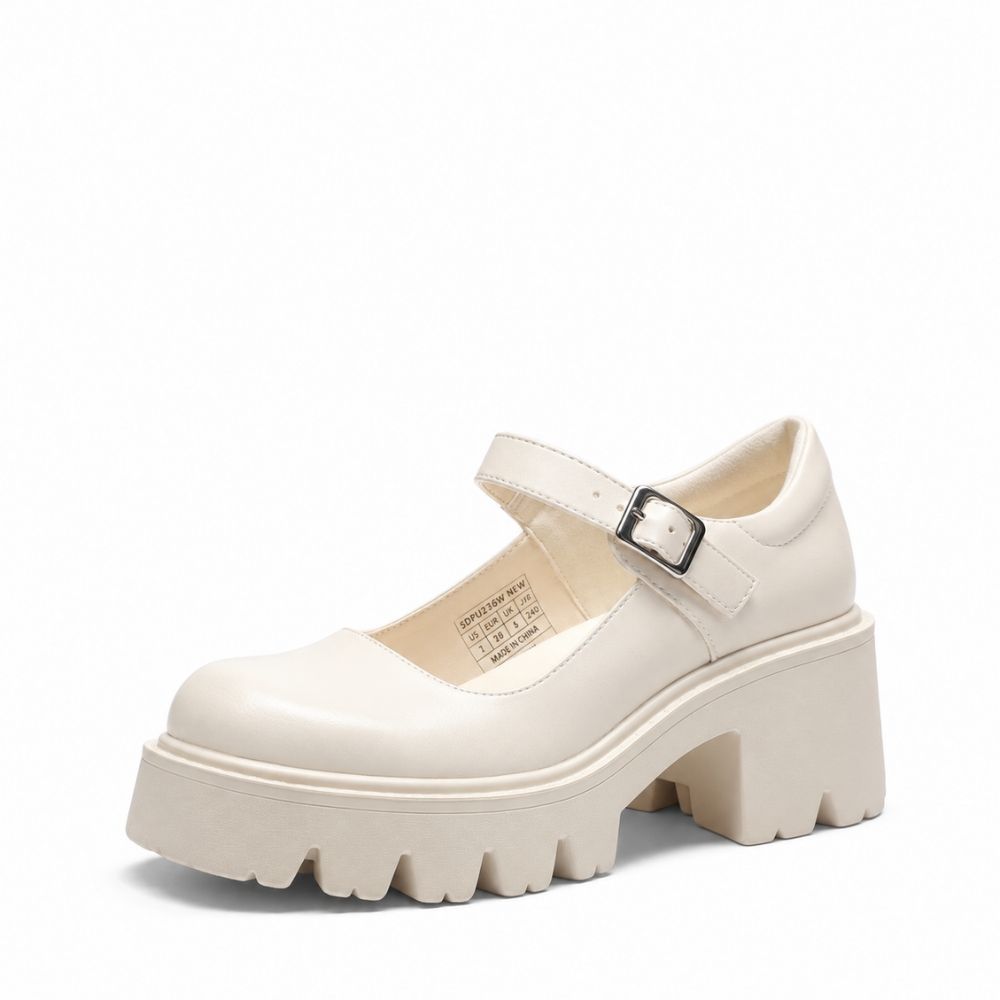 Women's Mary Jane Shoes | Chunky Platform Buckle Strap