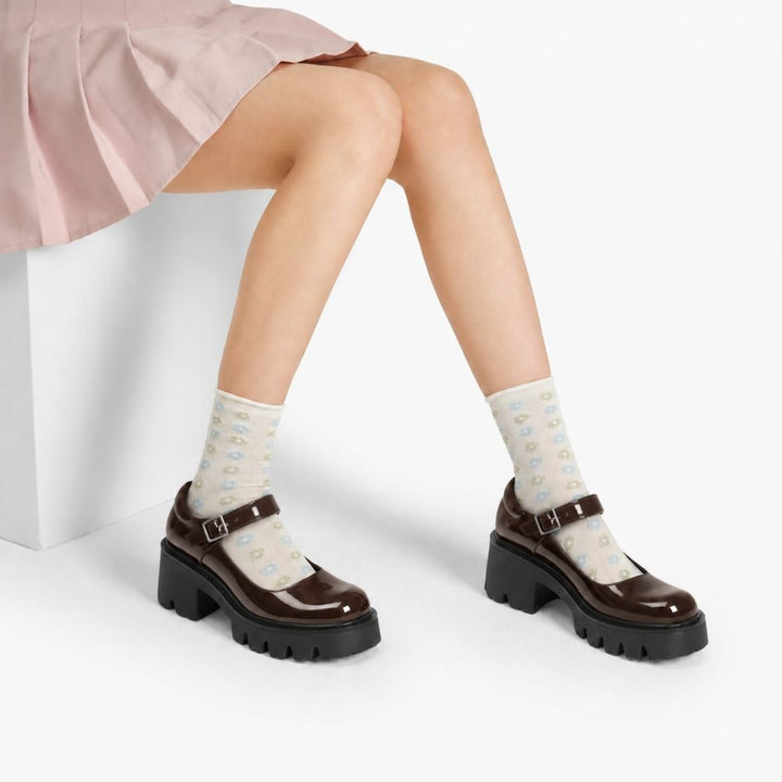 Women's Mary Jane Shoes | Chunky Platform Buckle Strap
