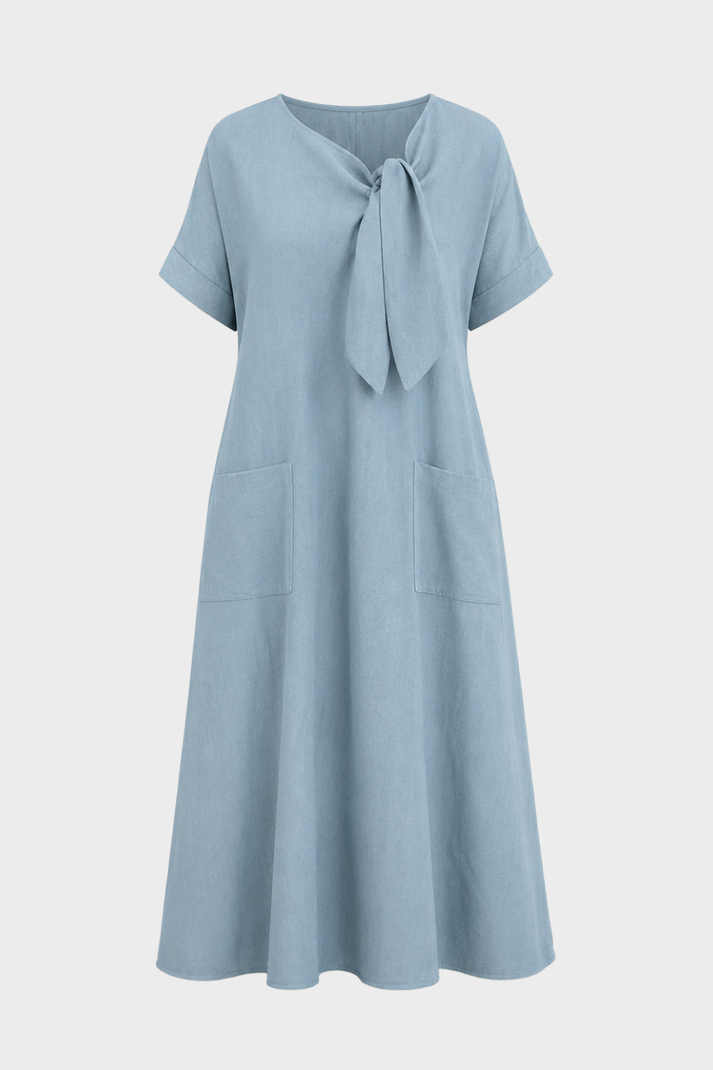 Women's Linen-Look Midi Dress | Knot | on model