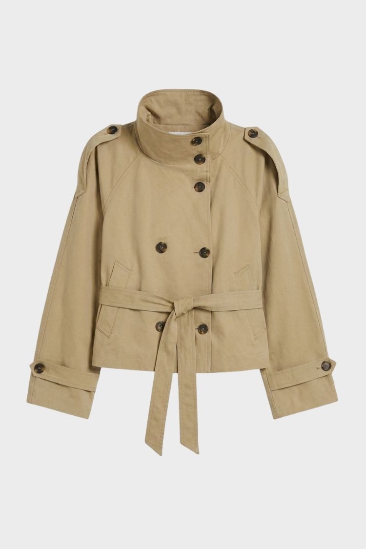 Women's Crop Trench Jacket | Belted | on model