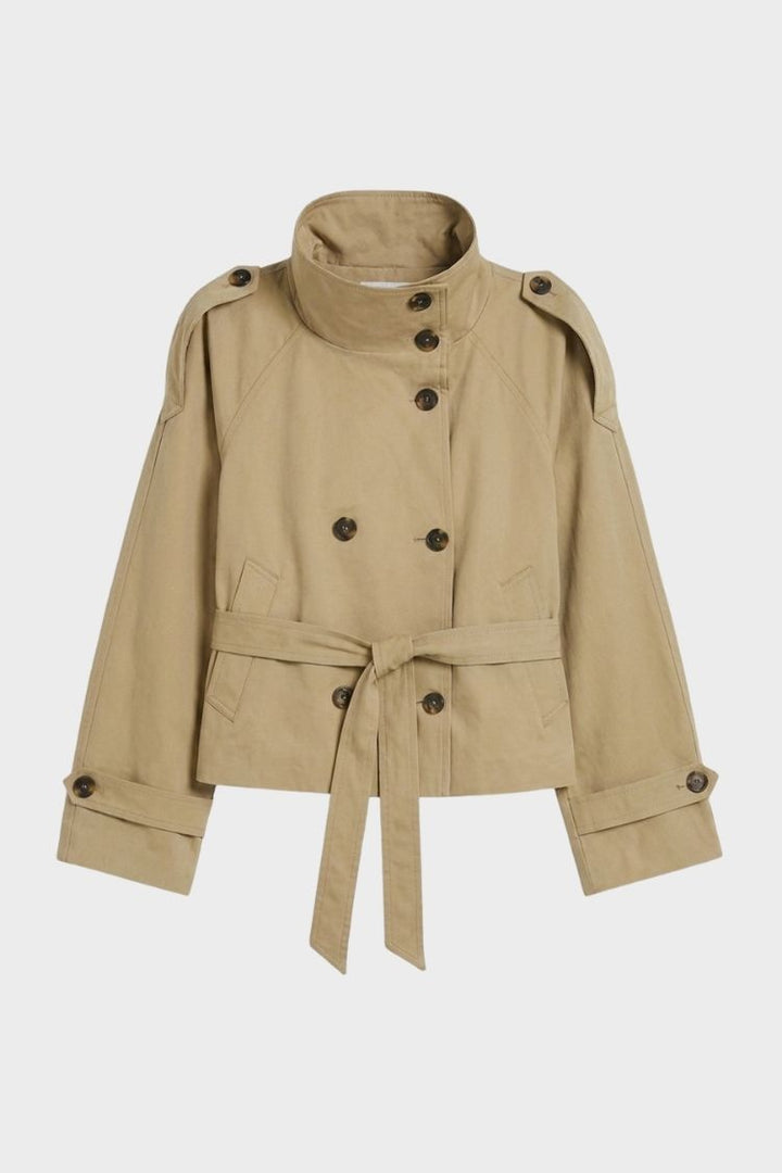 Women's Crop Trench Jacket | Belted | on model