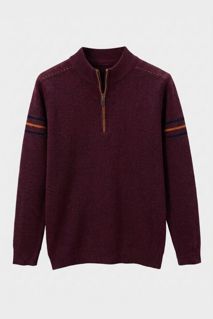 Men's Quarter-Zip Sweater | Stand Collar | on model