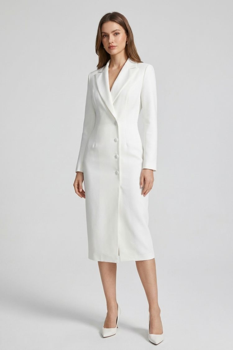 Women's Blazer Midi Dress | Tailored | on model