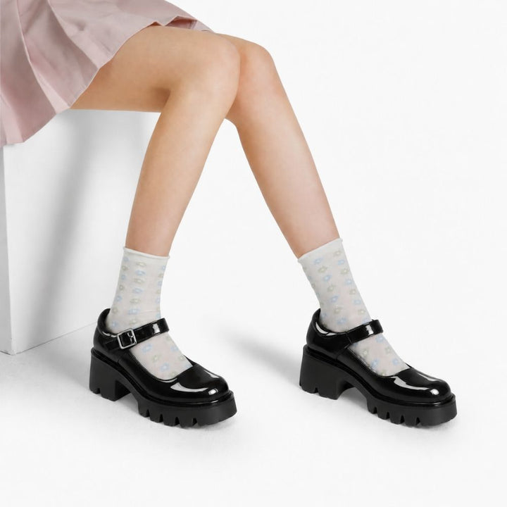 Women's Mary Jane Shoes | Chunky Platform Buckle Strap