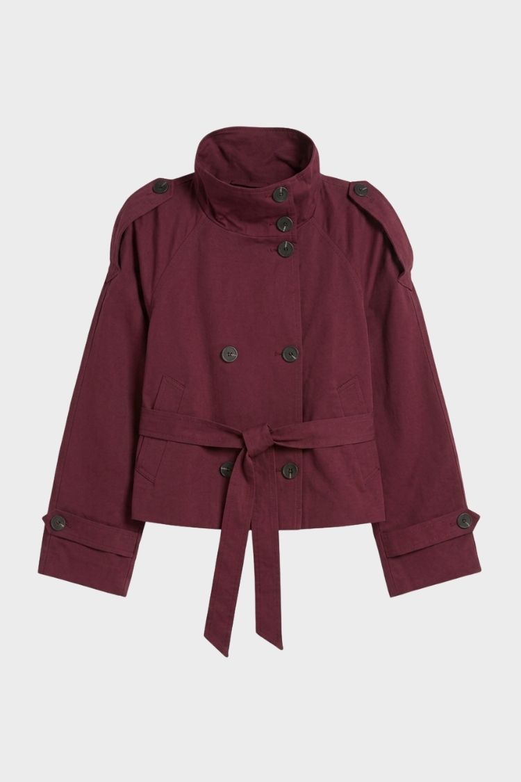 Women's Crop Trench Jacket | Belted | on model