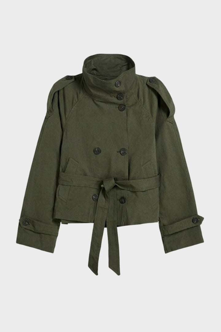 Women's Crop Trench Jacket | Belted | on model
