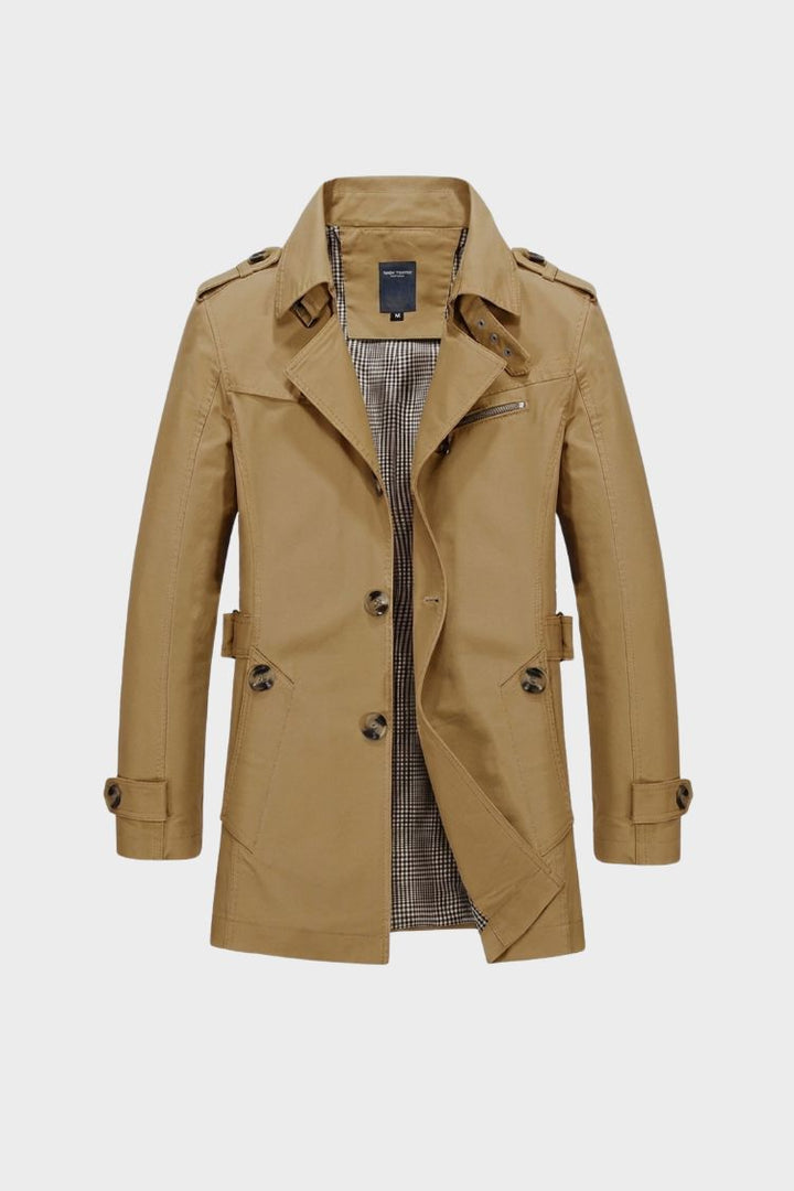 Men's Field Jacket | Double-Breasted | Brown