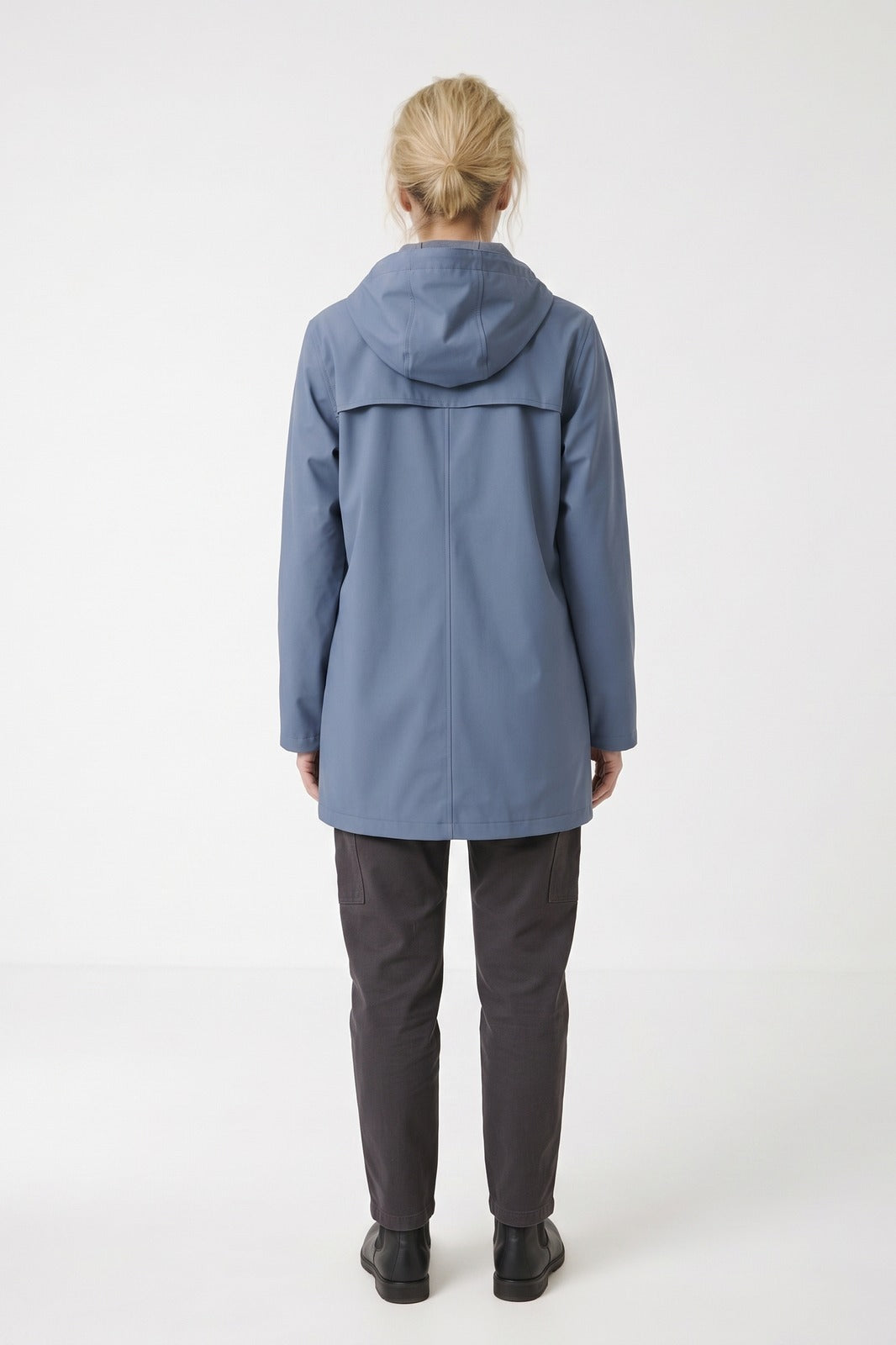 Women's Hooded Rain Jacket | Zip Front | on model