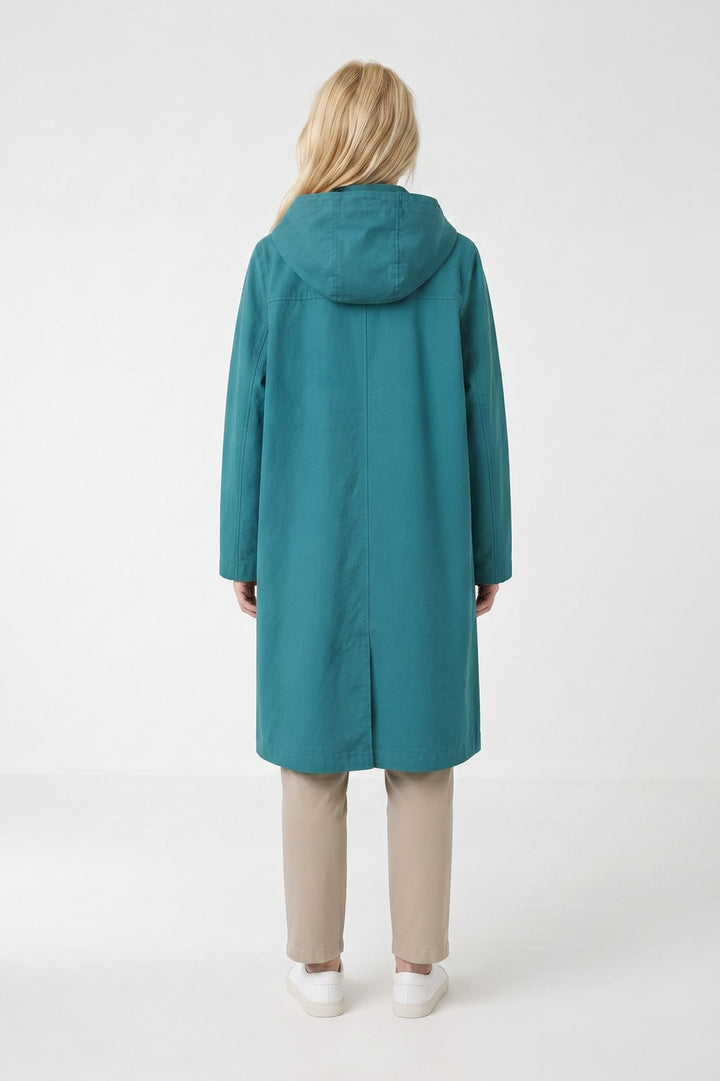 Women's Hooded Coat | A-Line Silhouette | on model