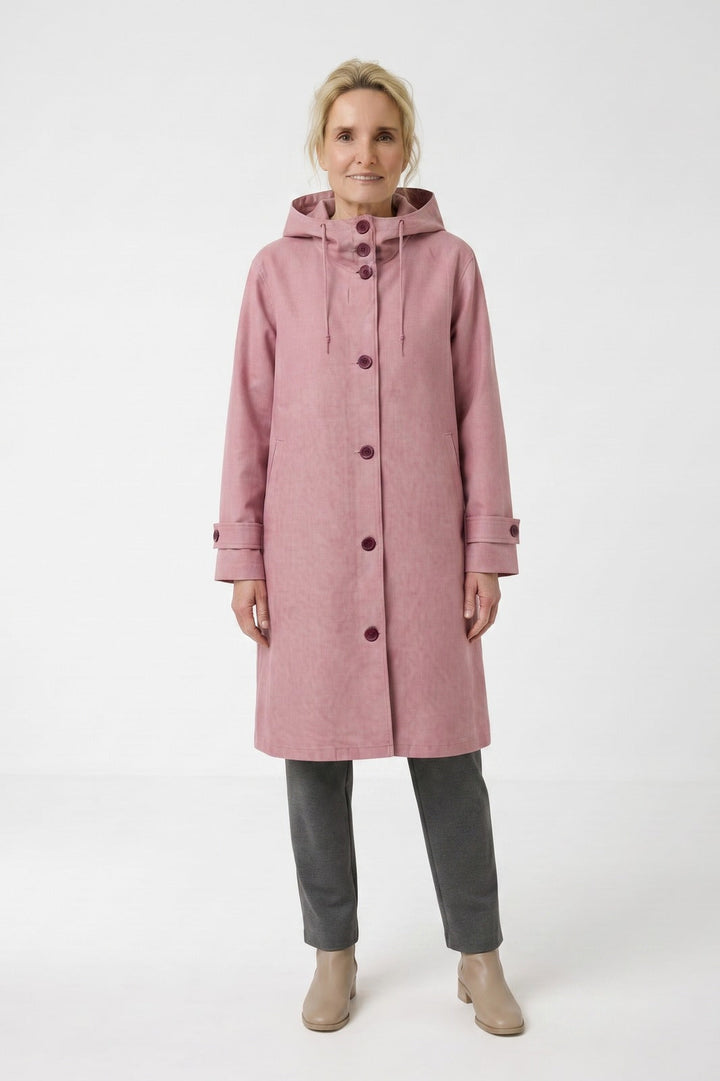 Women's Hooded Coat | A-Line Silhouette | on model