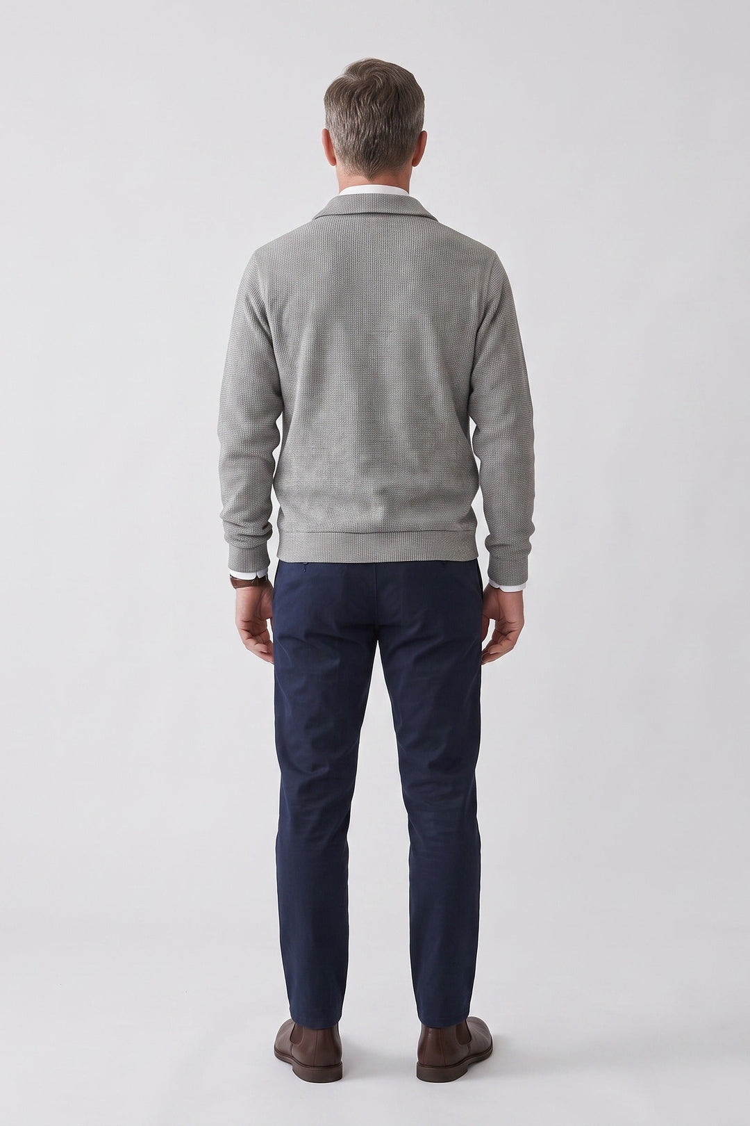 Men's Point Collar Jacket | Button-Front | on model