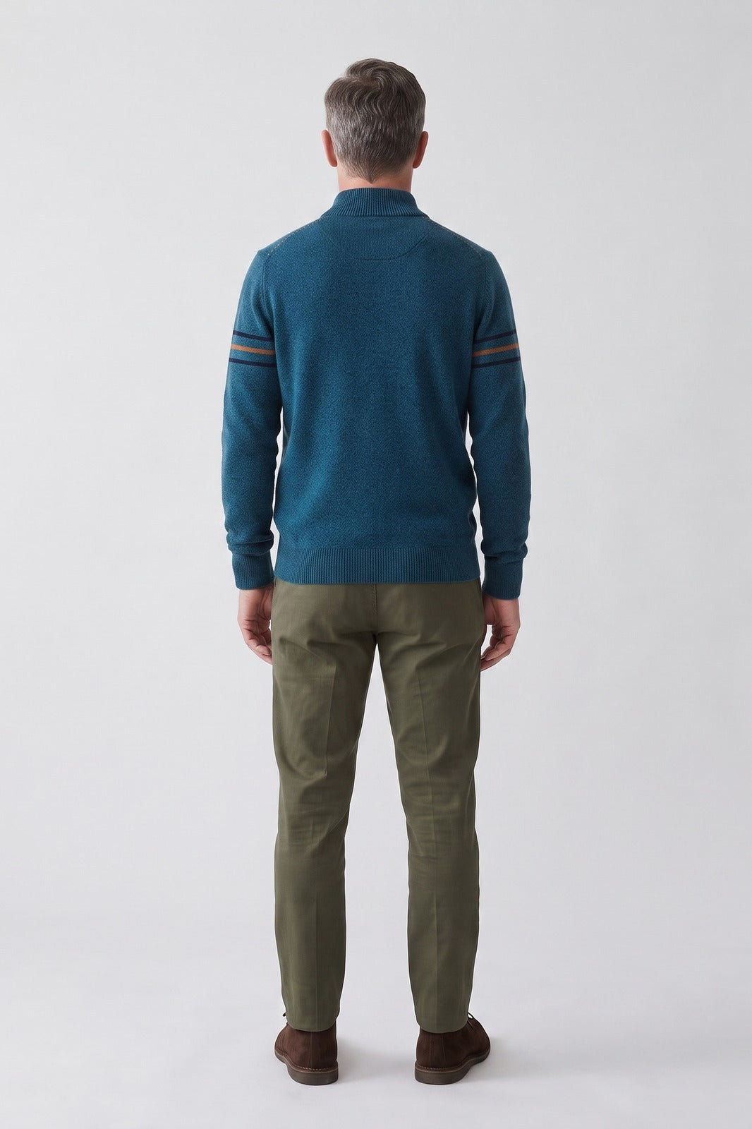 Men's Quarter-Zip Sweater | Stand Collar | on model
