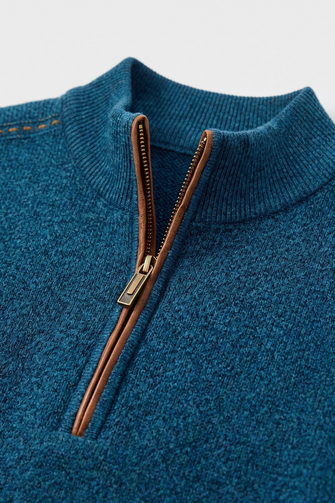 Men's Quarter-Zip Sweater | Stand Collar | on model