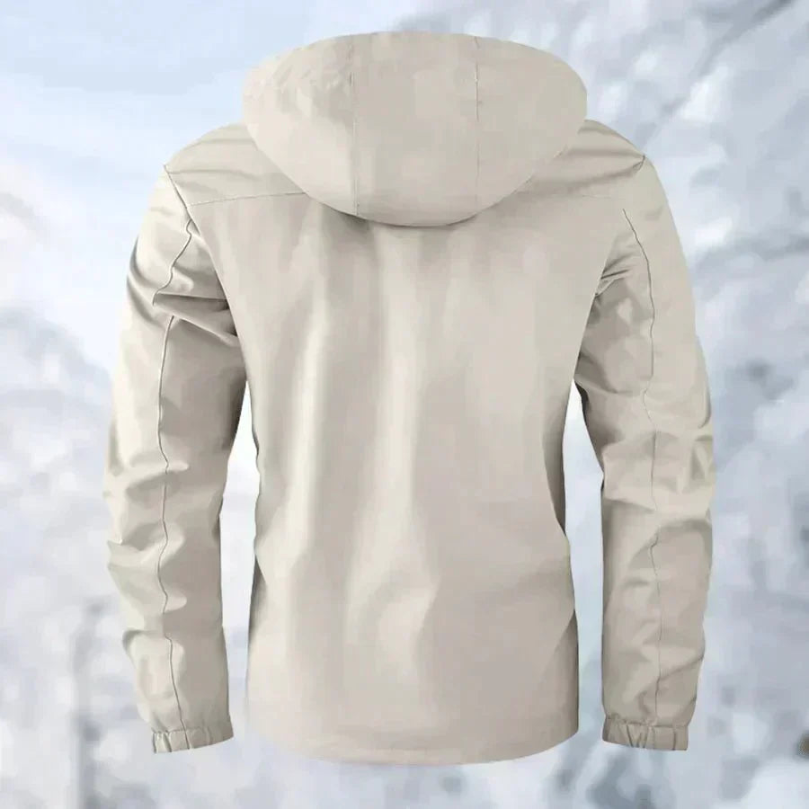 Men's hooded jacket, utility zip front winter jacket, view 3