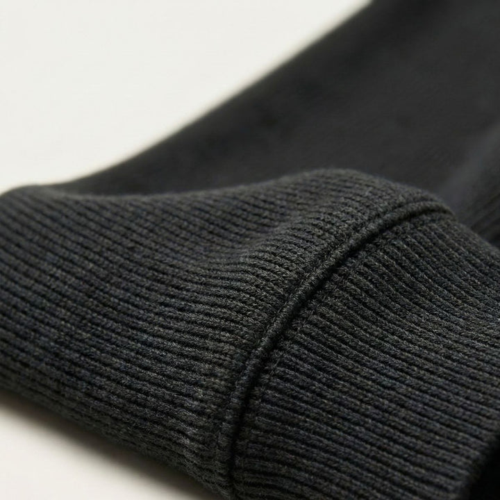 Detail of the ribbed cuff and textured knit