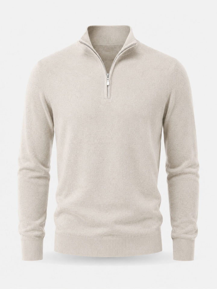 Men's quarter zip jumper, fine knit half zip, view 4