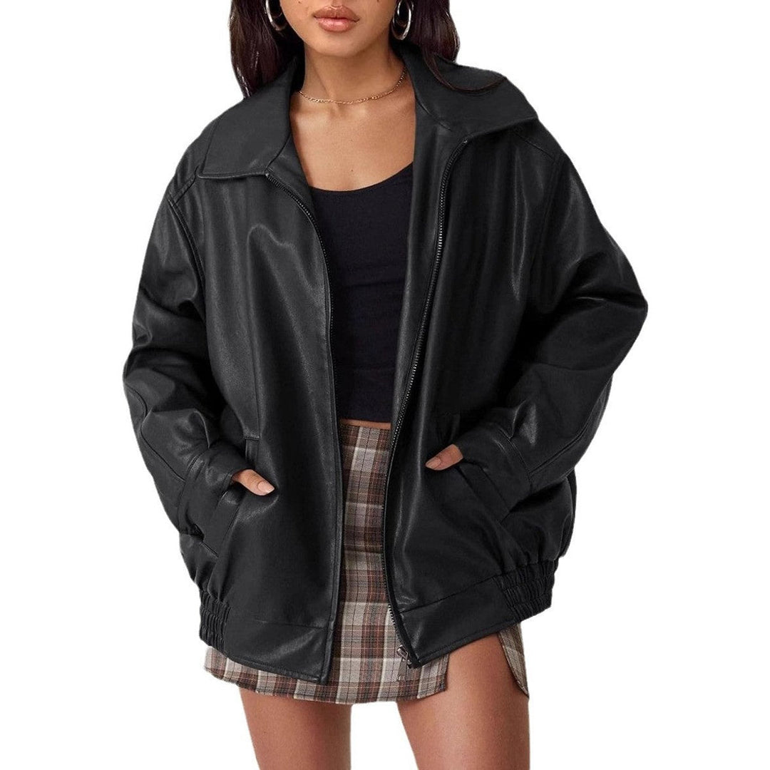 Bomber Jacket in black, on model, view 2