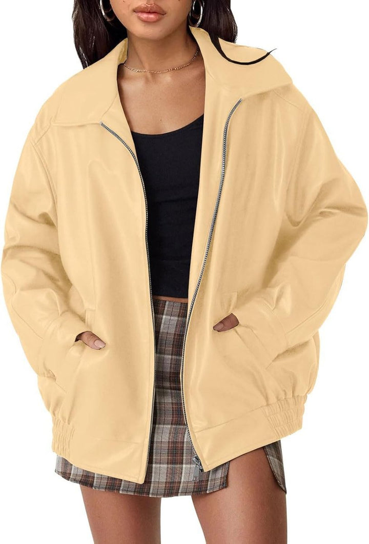 Bomber Jacket in butter yellow, on model, view 2
