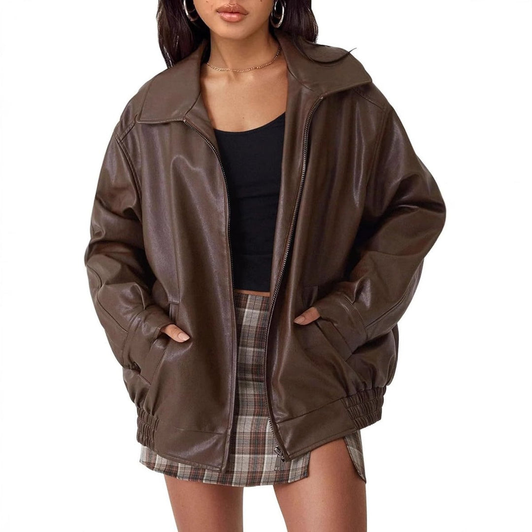 Bomber Jacket in dark brown, on model, view 2