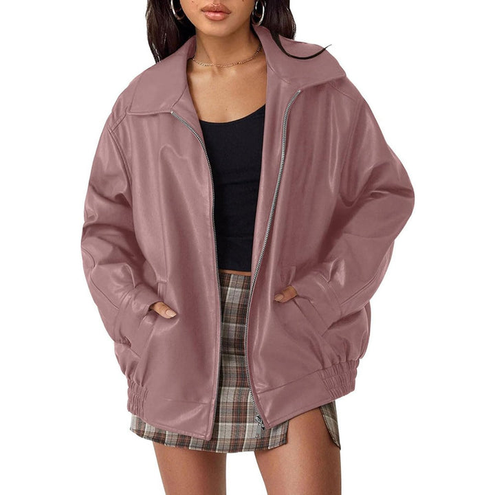 Bomber Jacket in dusty rose, on model