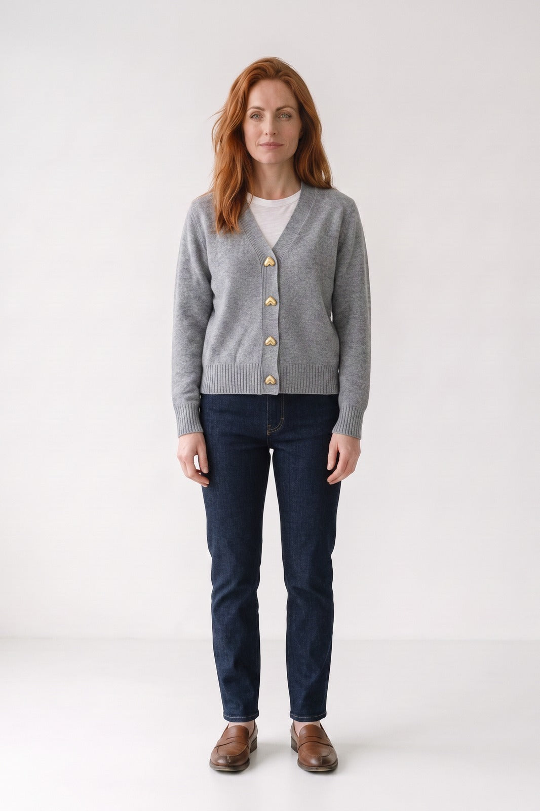 Women's Cropped Cardigan | V-Neck | on model
