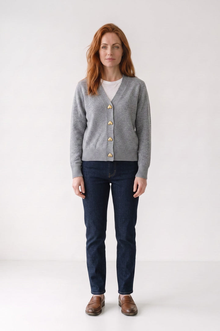 Women's Cropped Cardigan | V-Neck | on model