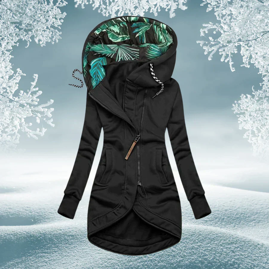 Hooded Jacket in black, front view