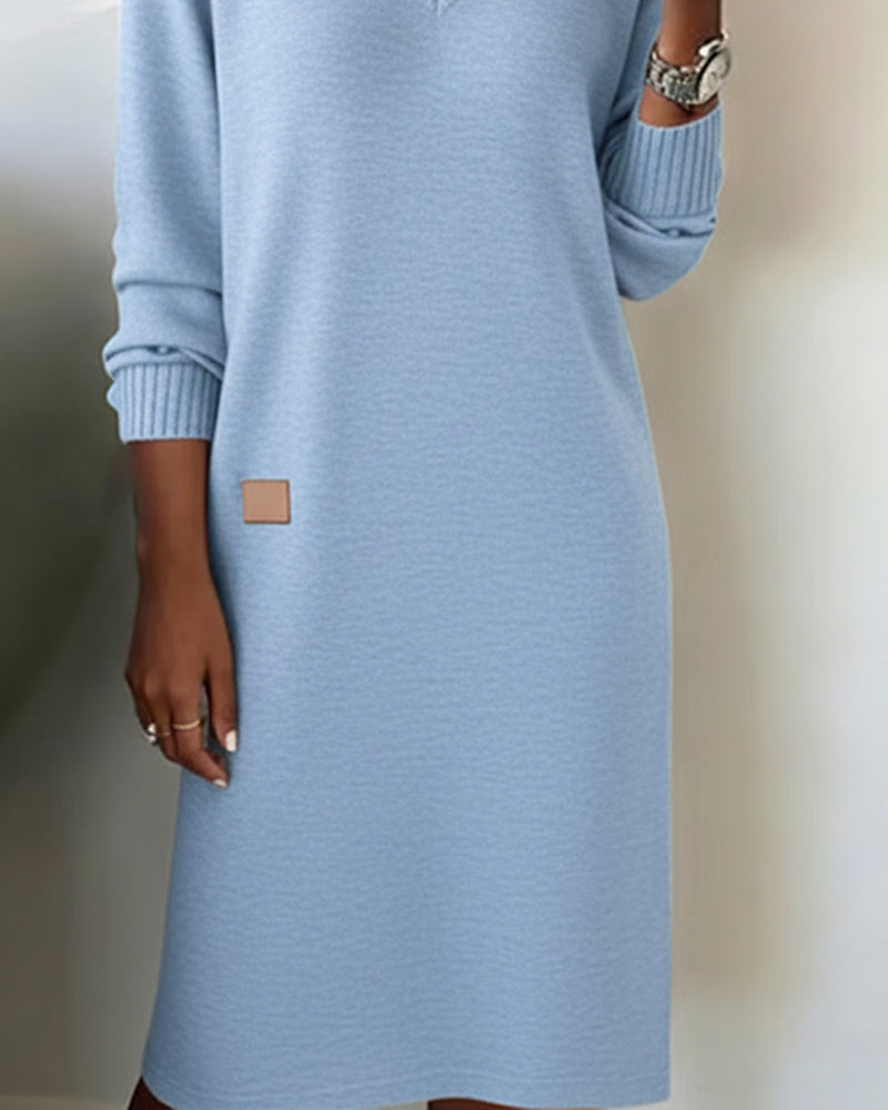 Light blue knitted dress from the side